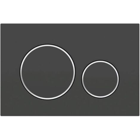 Pour Plaque de déclenchement Geberit Sigma20 pour rinçage double touche: noir mat laqué, revêtement facile à nettoyer, chromé brillant (115.882.14.1) (1/4)