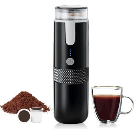 Machine à café portable compatible avec les capsules de tasse K Café moulu Cafetière à main à commande manuelle pour le camping (1/5)