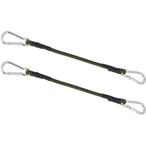 Lot de 2 Cordons élastiques Robustes, Mini-Sangles d'attache, Cordon élastique de 30 cm avec Mousqueton, pour Le Camping, Les Bagages, Les Voyages (1/5)