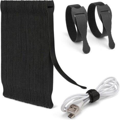 Lot de 120 Serre Câble Réutilisables en Nylon, [200 MM x 12 MM] Attaches de Câble Réglables à Crochet et Boucle, Gestion des Câbles pour Bureau, Maison, Jardin et autres (1/5)