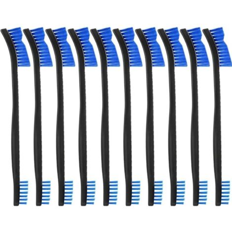 10 pièces Ensemble de brosses de Nettoyage à Double extrémité pour Pistolet Petites brosses à crevasses en Fil d'acier Inoxydable Mini Brosse de Nettoyage Tout Usage (1/5)