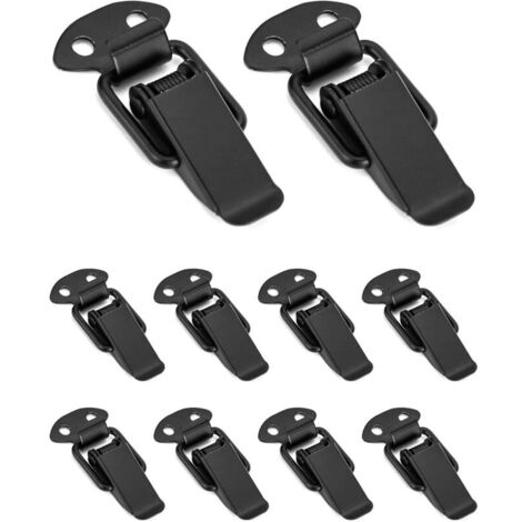 10 Pièces Loquet à Ressort Bascule Acier Inoxydable, fermeture à levier, Loquet à Bascule,fermoir, pour coffre à outils boîte de rangement tiroir coffre (1/5)