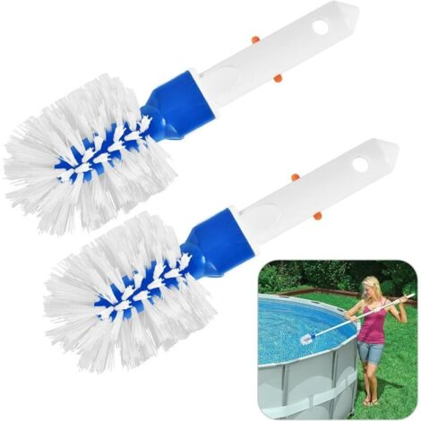 2 Pièces Brosses de Nettoyage de Piscine, Brosse Piscine Ronde, Brosse d'angle de Piscine, Brosse de Piscines pour Nettoyer la Saleté dans Piscines, Salles de Bains et Angles (1/5)