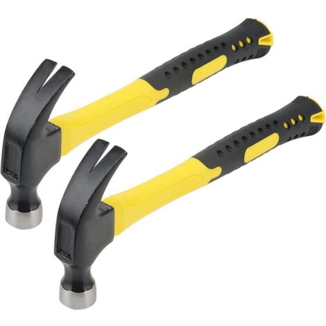 Lot de 2 marteaux à griffe incurvés de 250 g, 27,5 cm, marteau à griffe droite pour utilisation en intérieur ou en extérieur (1/4)