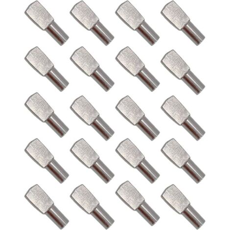 20Pcs Taquet Etagere, Support d'Étagère Étagère Broches Cheville Etagere Supports de Plaque en Métal Nickelé pour Armoire Bureau Accessoires - 5mm19mm