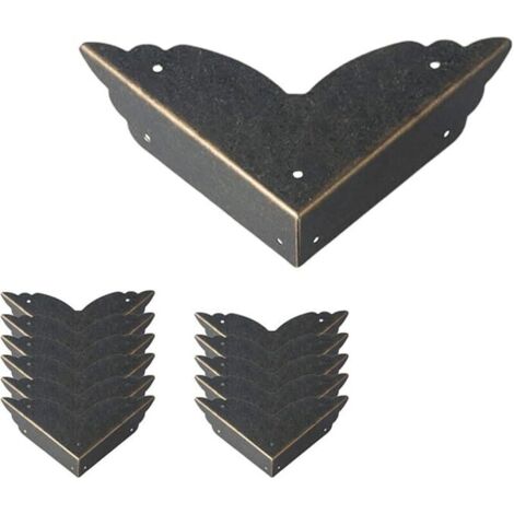 Lot de 12 Protections d'angle Vintage - Style Antique- pour décorer Les Bords de Meubles - pour Table ou Coffre à Bijoux - en Bois (1/5)