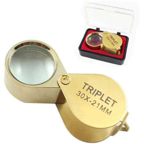 Bijoutier Eye Loupe Verre loupe 30x Loupe avec Boîtier 30x Loupe de Poche Pliable en Verre Loupe Botaniste Loupe Bijoutier 30X Loupe de Poche pour Bijoutier Horloger Lecture de Journal (1/4)
