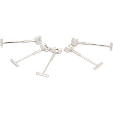 100 Pièces en Acier T-Pins Système de Nivellement des Carreaux Aiguilles de Remplacement Revêtement de Sol Mur Nivellement des Outils de Construction de Bâtiment (1/5)