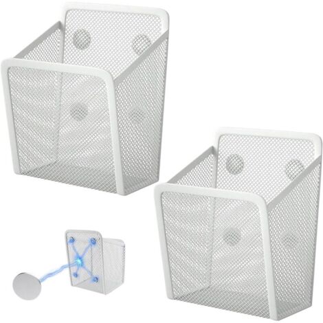 2 Pièces Porte-stylos Magnétique, Organiseur Magnétique Panier Rangement pour Cuisine - Espace de Rangement, Porte-stylo magnétique Pour Tableau Blanc, Armoire, Réfrigérateur, Bureau et Cuisine (1/5)