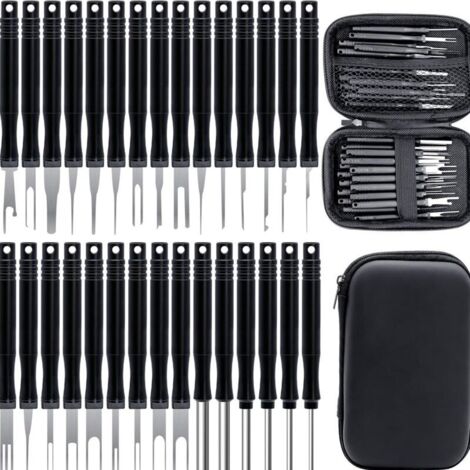 30 Pcs Outils de Retrait de Terminal pour Câble de Voiture, Outil de Déverrouillage de Voiture Outils de Extracteur de Cosses pour Retrait de Connecteur de Câble de Voiture (1/5)