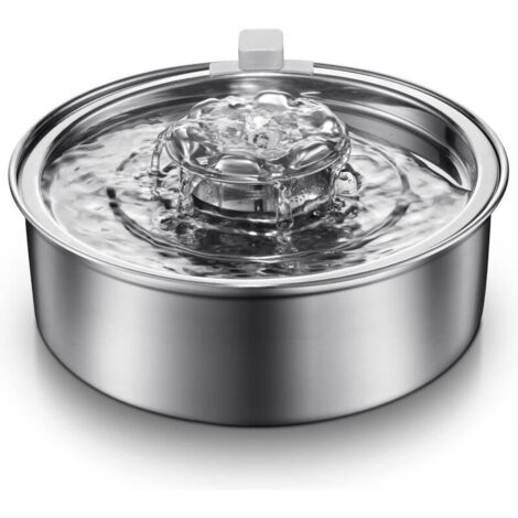 Fontaine a Eau Chat 2 L, Abreuvoir pour Fontaine à Eau pour Chats en Acier Inoxydable (1/5)