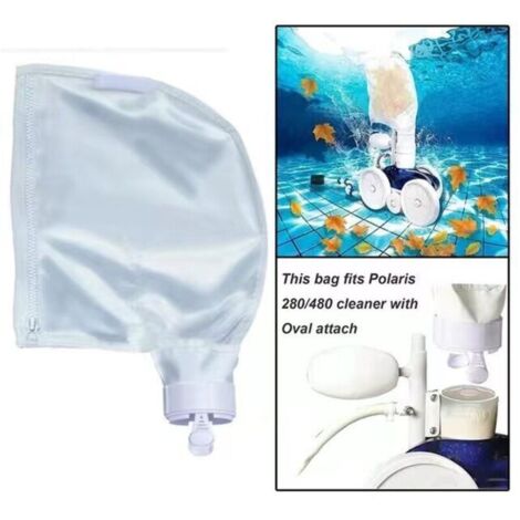 Sacs à Limon adaptables pour Polaris Robot Nettoyeur Piscine. Lot de 2 Sacs filtres Nylon renforcés à Fermeture éclair Zip