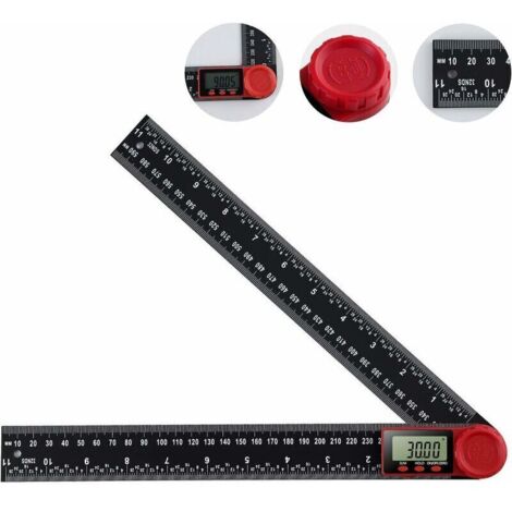 Rapporteur Numérique Règle D'Angle Numérique Goniomètre Numérique 360 ° avec Grand écran LCD Outil de Mesure de Règle (300mm) (1/5)