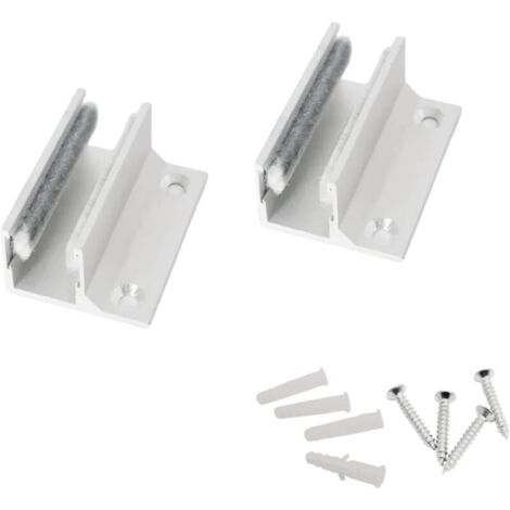 Guide de Sol pour Porte Coulissante en Verre - 2 Pièces, Rouleau de Guidage en Alliage d'Aluminium, Adapté aux Portes en Verre Sans Cadre de 10 à 12 mm d'Épaisseur,Design Élégant avec Finition Brossée (1/5)