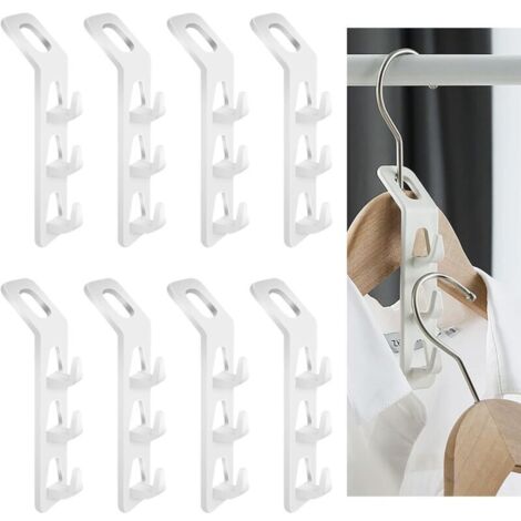 8 Pièce Cintre Gain de Place, Cintres Gain de Place, Crochet Cintre, pour Placer Les Cintres, Organiser Le Rangement, Économiser de l'espace, Convient à la Maison, au Bureau, à l'École (1/5)