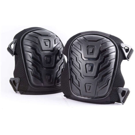 Genouillères professionnelles, coussinet en mousse robuste, coussinet en gel confortable, clips de fixation pour un réglage facile, noir, 1 paire (1/5)