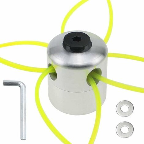 Têtes pour débroussailleuses Universelle en Aluminium Strimmer Head avec 4 Fils 1 Clé Hexagonale et 2 Rondelles Tête Coupe-bordure pour Tondeuse à Gazon.