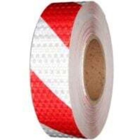 Bande Reflechissante Autocollante 10m x 5cm Rubalise Rouge et Blanc Stickers Reflechissant Ruban de Sécurité pour Véhicules Remorques de Voiture Routières Rappel de Sécurité (1/5)