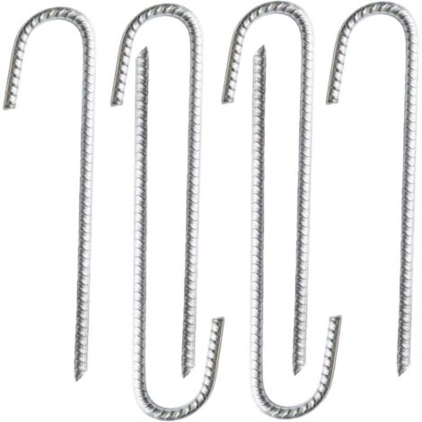 Lot de 6 piquets d’ancrage en Acier galvanisé Robuste pour Barres d’Armature en J - pour chapiteaux, 30cm (1/5)