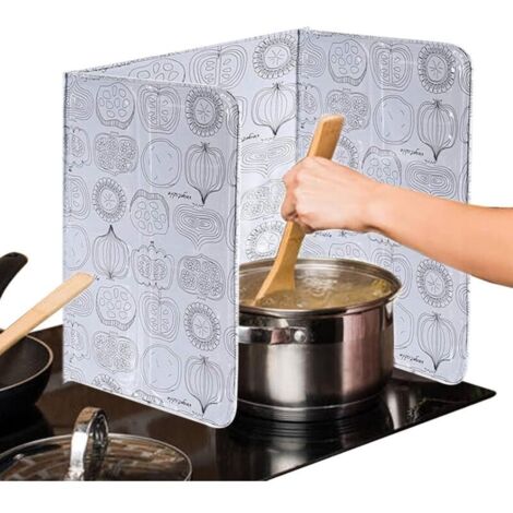 Plaque de protection contre les éclaboussures d'huile de cuisine, plaque de protection de cuisson pliable plaque de protection contre les éclaboussures de cuisine mur de protection outils de cuisson (1/5)