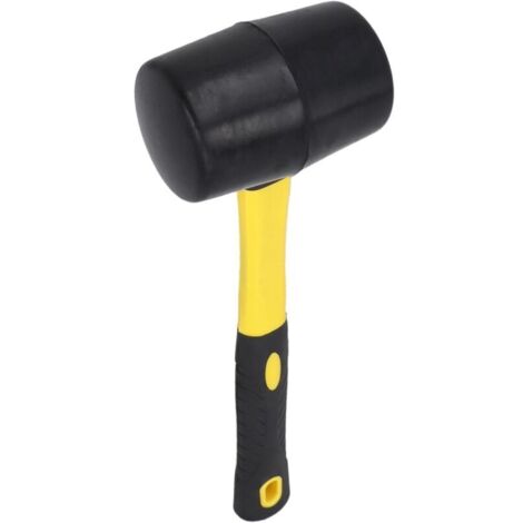 Maillet Caoutchouc Noir Ø 72 mm – Grand Marteau de Carreleur, Carrossier, Maçon, avec Manche Bi-Matière 2K pour Carrelage, Pavage et Travaux de Finition (1/5)