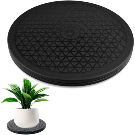 Plateau Tournant, Plateau Rond Rotatif 360° Multifonction, Support Plaque Tournant, avec Roulement à Billes en Acier, pour TV, Enceintes, Ecrans, Plantes, Modelisme, 25 cm (1/5)