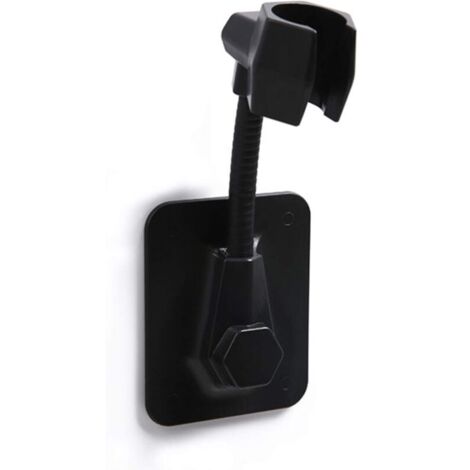 Support Douchette Mural Support pour Pommeau de Douche Réglable Auto Adhésif Support Douche Plastique Universel Support de Pommeau de Douche Sans Perçage Support Mural Accessoire Douche Noir (1/4)