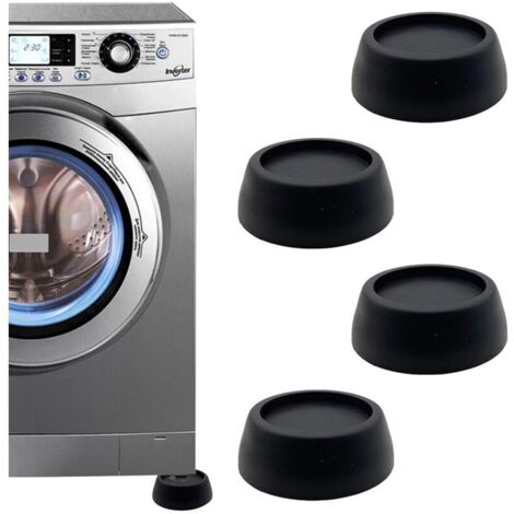 4 Pièces Noir Tapis Anti-vibration pour Machine à Laver, Antibruit Pied Machine a Laver avec Patin Caoutchouc, pour Machines à Laver, Sèche-Linge, Meubles, Patins Anti Vibration Lave Linge (1/4)