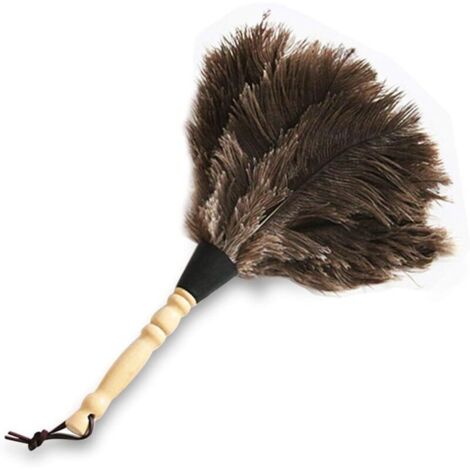 Plumeau en plumes d'autruche avec manche en bois, 30 cm (1/5)