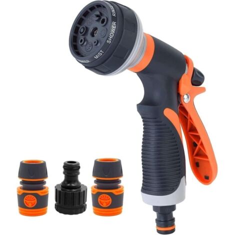 Pistolet Pulvérisateur Pour Tuyau D'arrosage, 8 Motifs Buses Haute Pression Pulvérisateur D'arrosage Pour Arroser Les Pelouses De Jardin Lavage De Voiture Douche Animal De Compagnie (1/5)