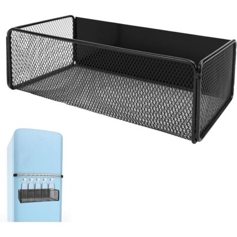 Étagère à épices magnétique à suspendre sans perçage pour réfrigérateur - Étagère magnétique pour réfrigérateur - Étagère suspendue pour cuisine - Noir (1/5)