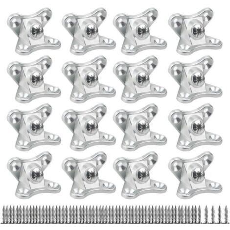 Équerre d'assemblage Amovible-16 Pièces Connecteur de l'étrier papillon,Équerre de Coin pour bois, placage(avec vis) Argent (1/5)