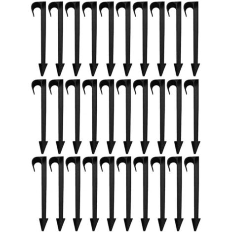 30 pièces piquets d'irrigation Goutte à Goutte piquets de Support d'irrigation Goutte à Goutte piquets de Fixation au Sol，noir，11.2cm (1/5)