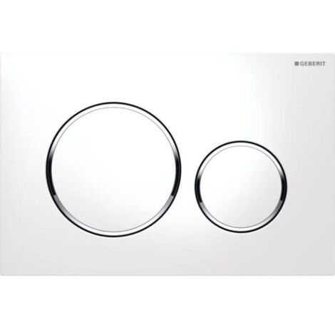 Plaque de déclenchement Geberit Sigma20 pour rinçage double touche: blanc, chromé brillant (115.882.KJ.1)