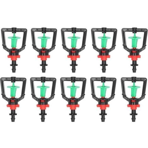 10 jeux de micro-buses rotatives de type G pour buses d'arrosage de plantes, buses de pulvérisation à réfraction, buses d'arrosage rotatives à cadre carré pour serre, diamètre de 6,0 cm (1/5)