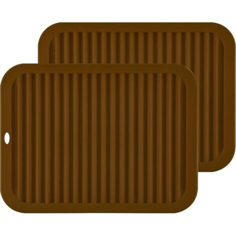 Dessous de Plat Silicone, Anti-dérapant Anti-Chaleur Tapis de Pot, Support à Couverts, Tapis Résistants à la Chaleur,coffee (1/5)