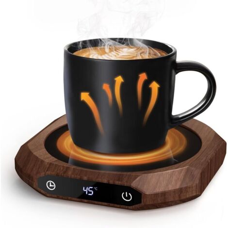 Chauffe Tasse, Chauffe café pour Bureau, Chauffe-Tasse à café,1-12H arrêt Automatique,Chauffe-Bougie Intelligent avec 3 réglages de température, Chauffe-Boisson électrique (Marron) (1/4)