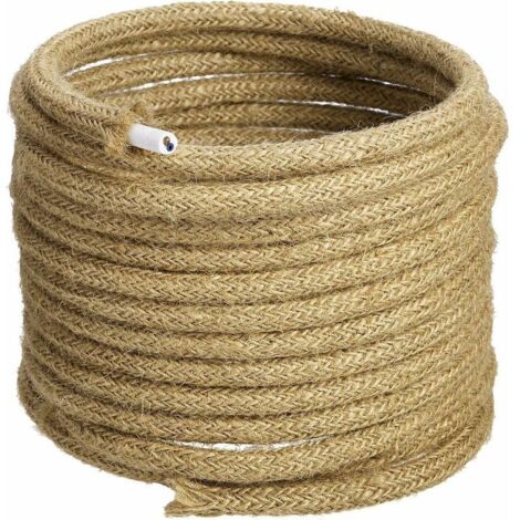 Led Lighting 10m Fil Électrique Corde, 2 Noyaux Marron Clair Linge De Câble D'éclairage De Corde Vintage Fil De Cuivre Recouvert Rétro Tressé Industriel Corde Pour Diy Pendentif Lampe (1/5)