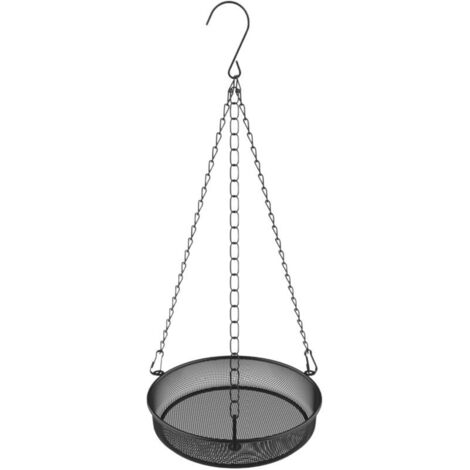 Mangeoire Oiseaux à Suspendre - Bol d'alimentation Mangeoire Oiseaux Exterieur - Diamètre : 18 Cm - Colonne d'alimentation pour Oiseaux Suspendu en Métal pour Nourriture d'oiseaux (1/5)