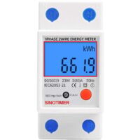 Sous compteur électrique monophasé, certifié MID, 45A max modulaire, Simple tarif, Affichage LCD.