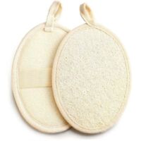 2 Pièces Eponge Loofah, Lavable Éponges en Luffa Naturel, Reutilisable Gants de Gommage Naturels en Loofah, Éponge Exfoliante en Luffa Naturel pour Spa, Cuisine, Visage Corps, le Bain