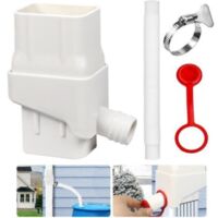 Collecteur Récupérateur Eau de Pluie, Kit Recuperateur d Eau de Pluie pour Gouttière Rectangulaire, Recuperateur d Eau de Pluie, Récupérateur D'eau de Pluie Rectangulaire avec Tuyau,Collier de Serrage