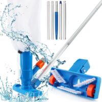 Aspirateur de Piscine, Kit d'entretien pour Piscine, Balai Aspirateur Piscine Filtre, avec Sac Filtrant et Perche Réglable pour Le Nettoyage des Piscines, Étangs, Fontaines, Etc