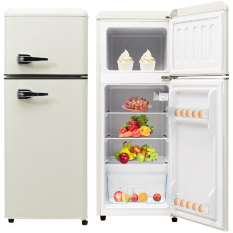 Dans Les Nuages – Réfrigérateur 92L 2 portes – Congélateur 28L 4 étoiles – Éclairage LED – Classe D – 181 kWh/an – 45 dB – Température -27 à 13°C – Blanc