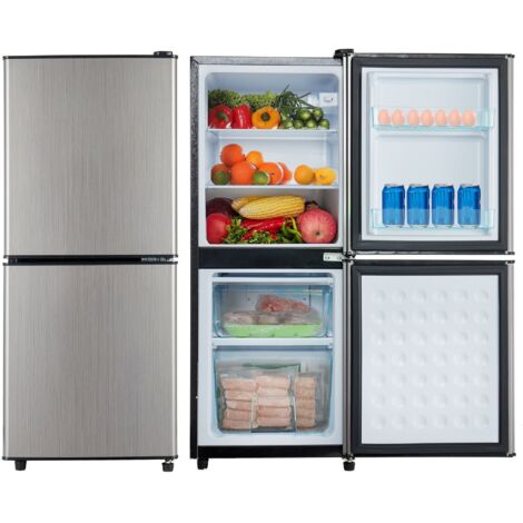 Dans Les Nuages – Réfrigérateur 106L 102 cm – 2 portes – Compartiment congélateur 46L – Éclairage LED – Classe E – Silencieux 45 dB – Pieds réglables