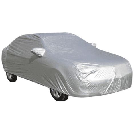 Funda para coche, funda para coche para exterior, protección solar, protección UV, protección contra el polvo y la nieve, 520 x 180 x 120 cm, color plata, XXL, para sedán