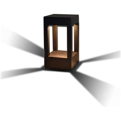 Lámpara de pie LED negra para exterior, lámpara de jardín, lámpara de pie para exterior, baliza de bajo consumo, antracita, IP65 3000K, 20 cm de alto, blanco cálido