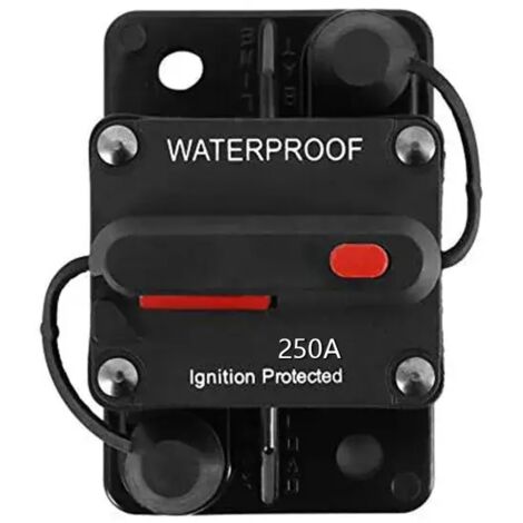 Disyuntor para coche de 250 A con reinicio automático - Fusible térmico para coche, barco, autocaravana - Protección eléctrica de 12 V/24 V - Disyuntor con reinicio automático (1/5)