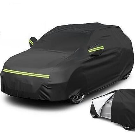 Funda para coche de 460 x 180 x 168 cm, color negro, impermeable, para SUV, con apertura lateral para cabina, transpirable, de algodón, resistente a los rayos UV, a la nieve y al polvo.