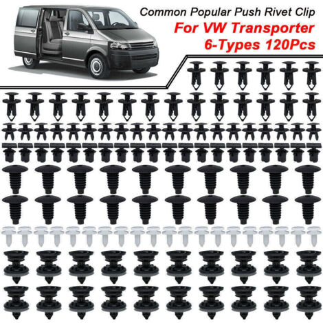 120 clips de fijación para VW Transporter T4 T6 T5, pasador de soporte de moldura interior izquierdo y derecho